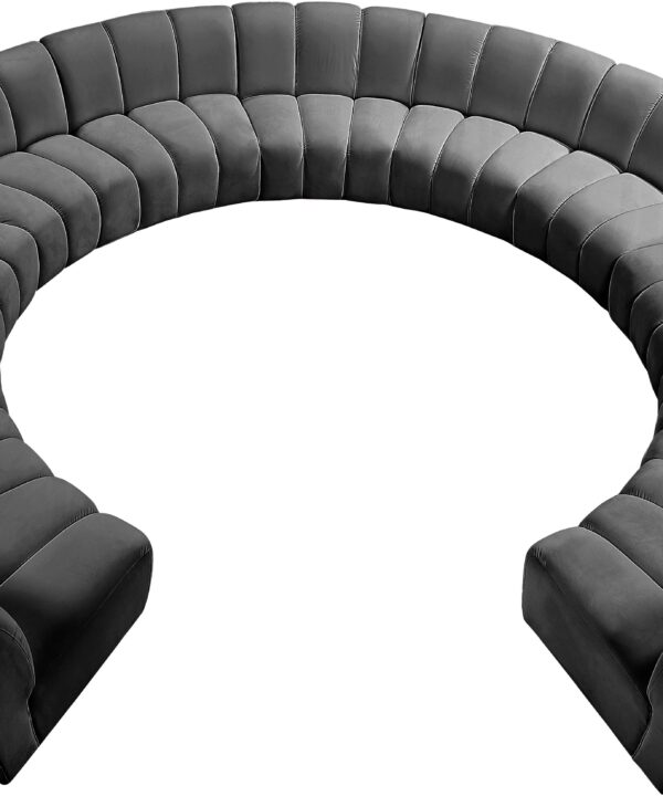 Infinity Grey Velvet 11pc. Modular Sectional - Luxe Home Furnishings (Jersey City, NJ)