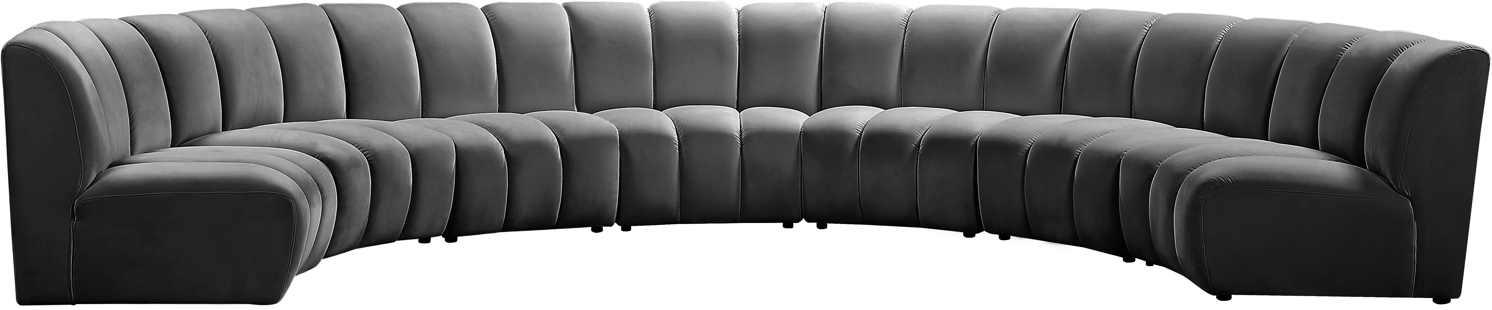 Infinity Grey Velvet 7pc. Modular Sectional - Luxe Home Furnishings (Jersey City, NJ)