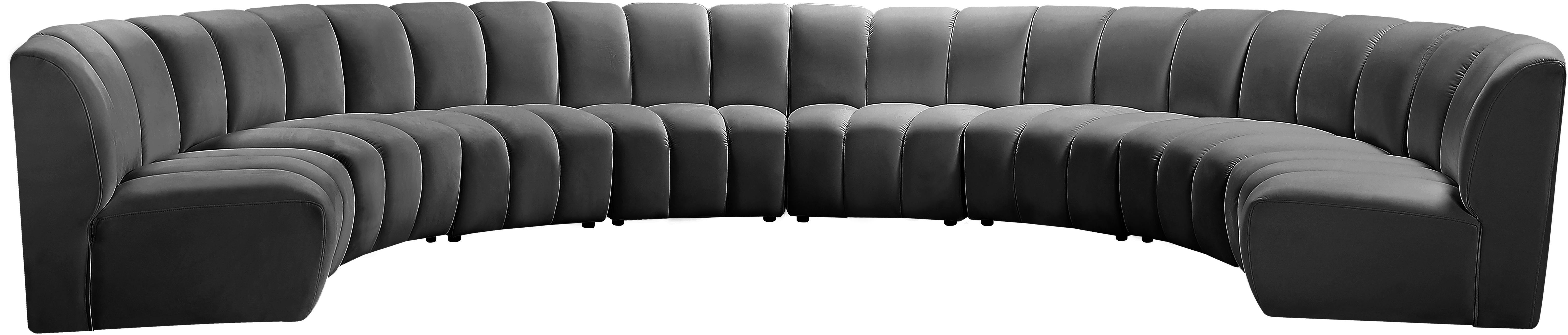 Infinity Grey Velvet 8pc. Modular Sectional - Luxe Home Furnishings (Jersey City, NJ)