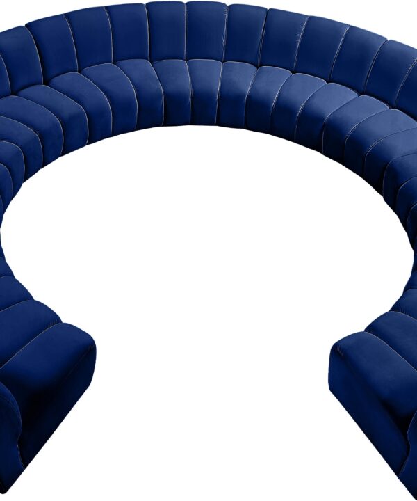 Infinity Navy Velvet 11pc. Modular Sectional - Luxe Home Furnishings (Jersey City, NJ)