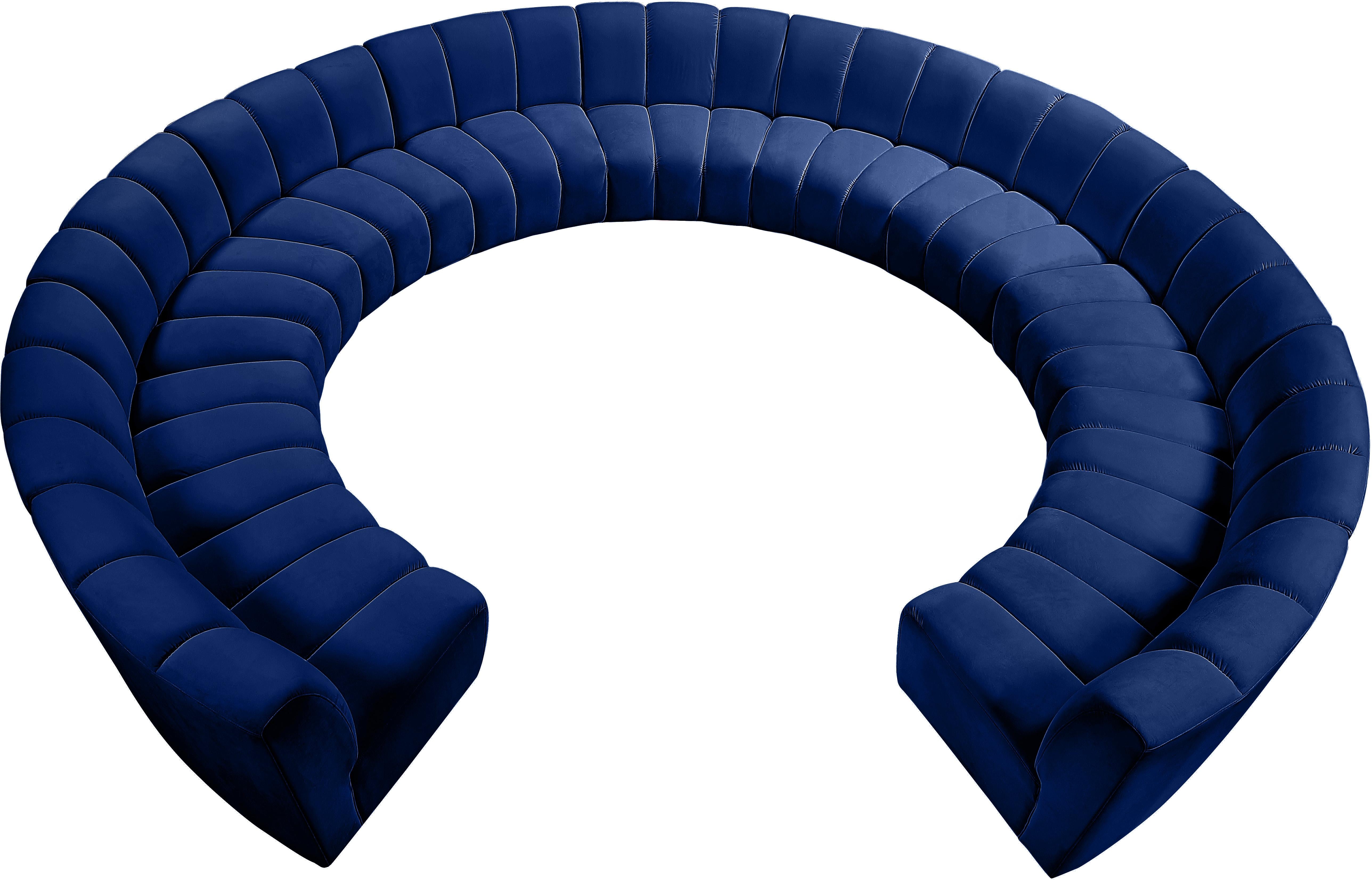 Infinity Navy Velvet 11pc. Modular Sectional - Luxe Home Furnishings (Jersey City, NJ)