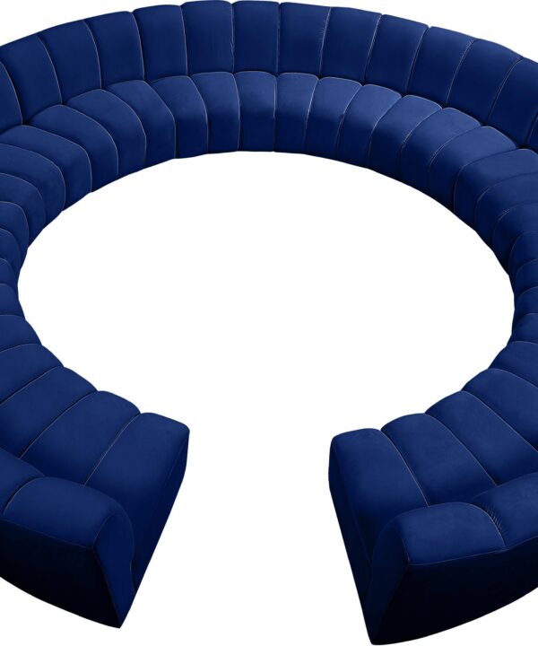 Infinity Navy Velvet 12pc. Modular Sectional - Luxe Home Furnishings (Jersey City, NJ)