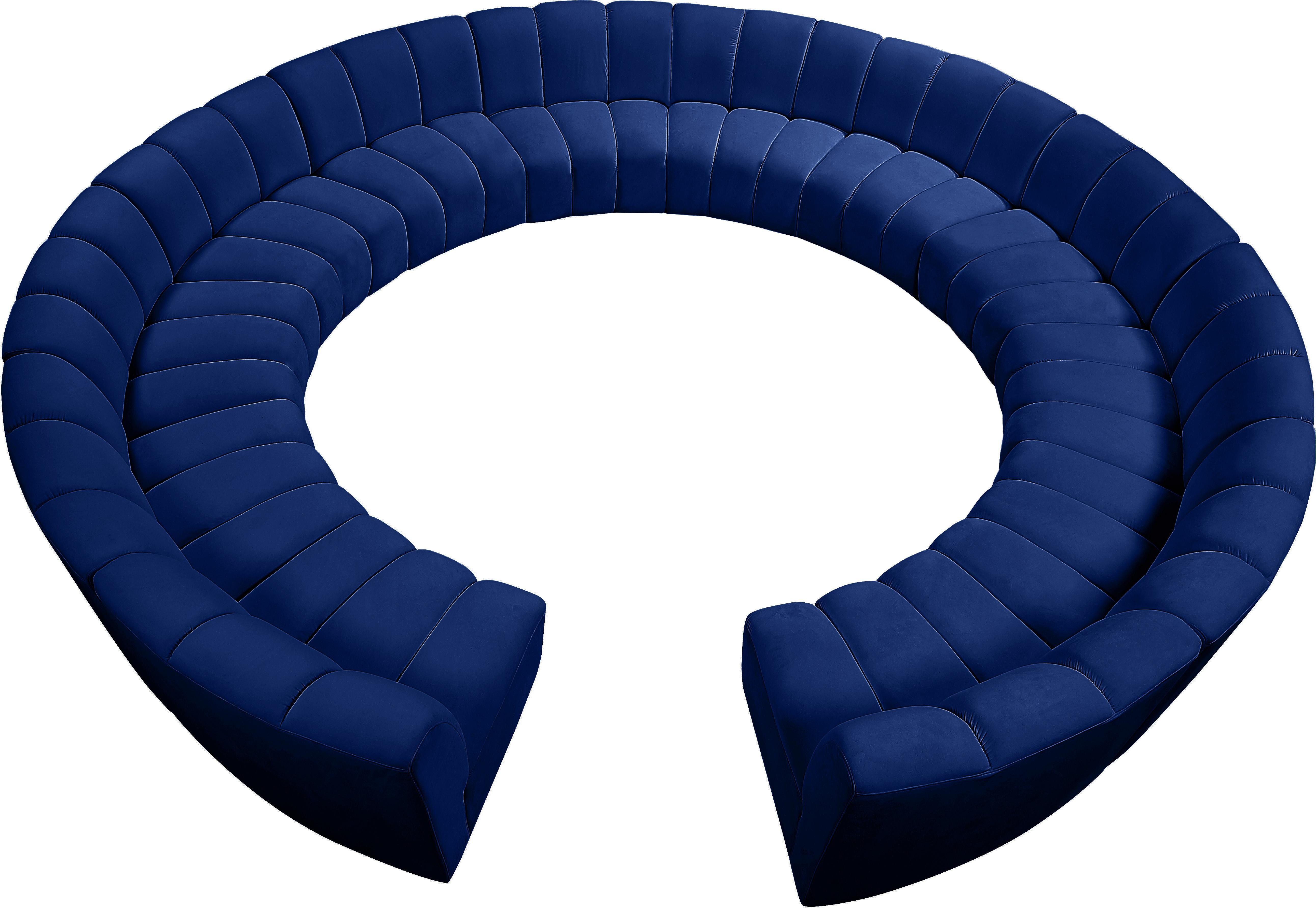 Infinity Navy Velvet 12pc. Modular Sectional - Luxe Home Furnishings (Jersey City, NJ)