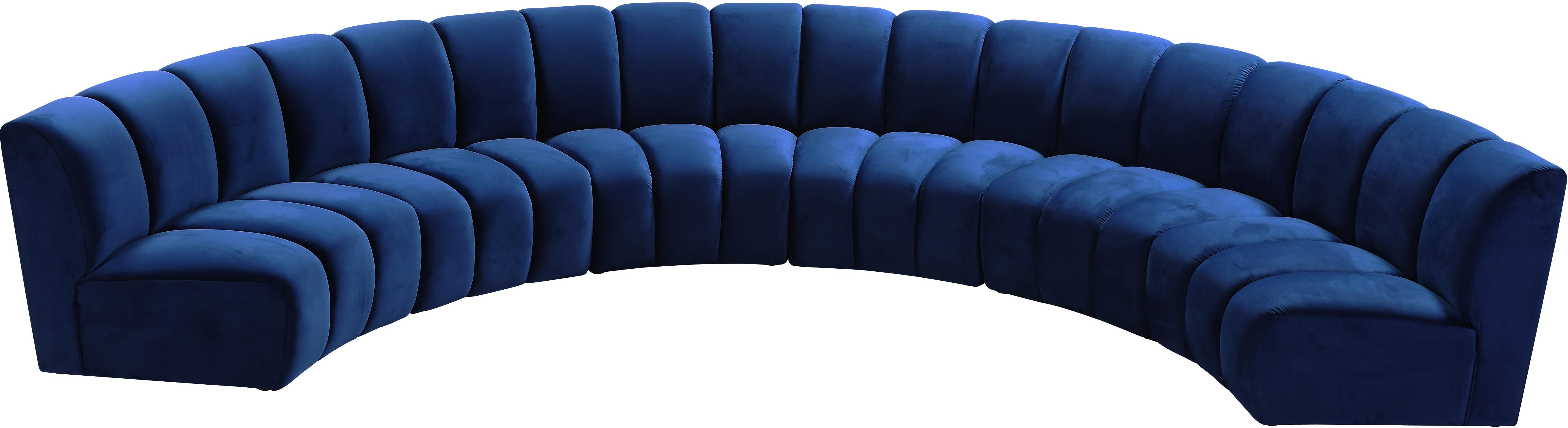 Infinity Navy Velvet 6pc. Modular Sectional - Luxe Home Furnishings (Jersey City, NJ)