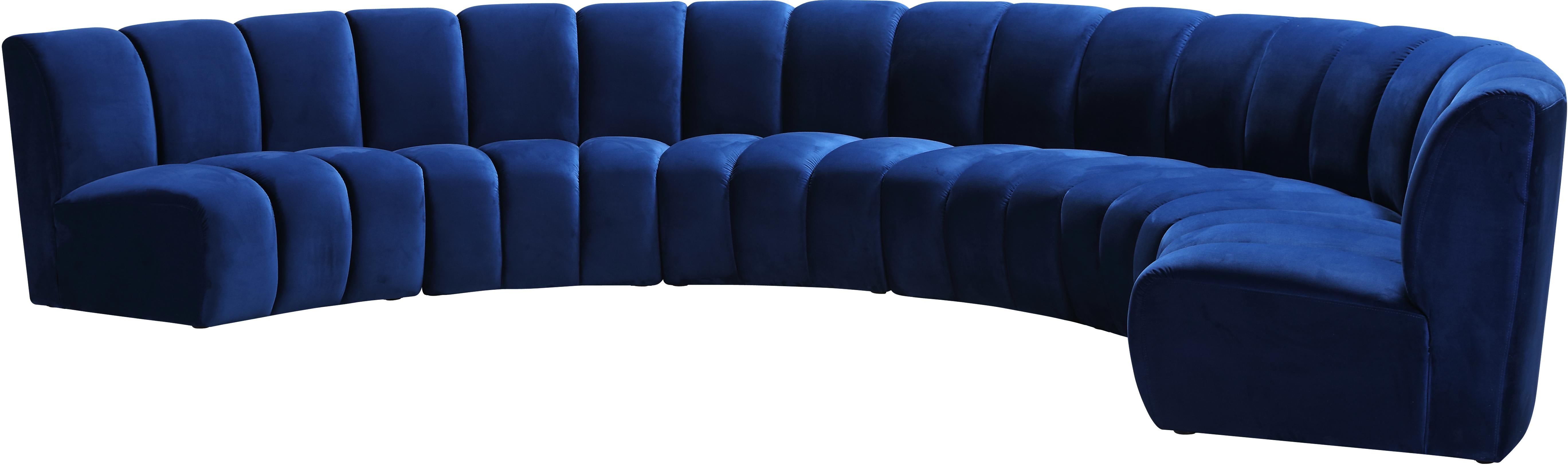 Infinity Navy Velvet 6pc. Modular Sectional - Luxe Home Furnishings (Jersey City, NJ)