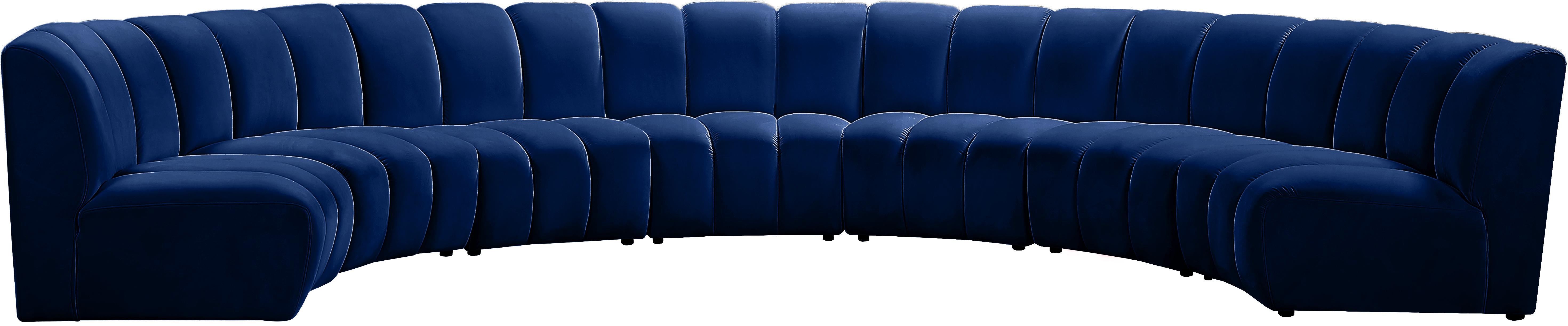Infinity Navy Velvet 7pc. Modular Sectional - Luxe Home Furnishings (Jersey City, NJ)