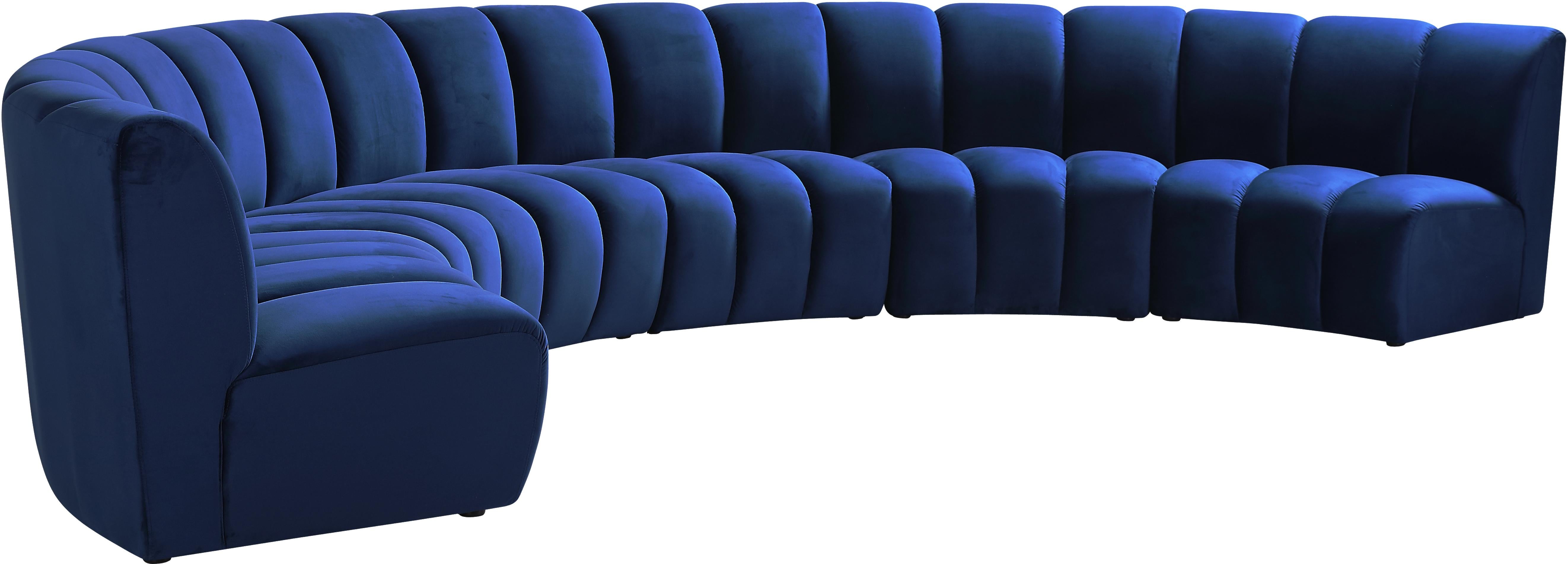 Infinity Navy Velvet 6pc. Modular Sectional - Luxe Home Furnishings (Jersey City, NJ)