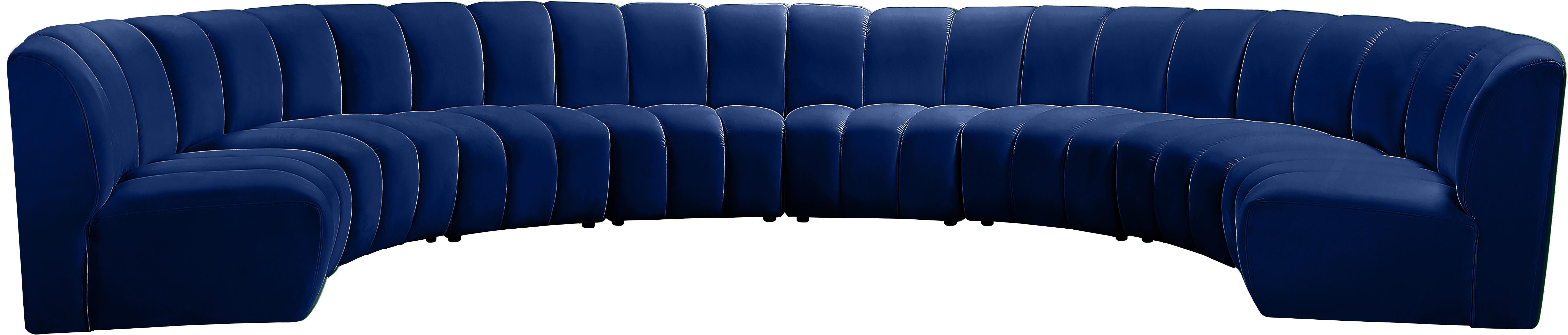 Infinity Navy Velvet 8pc. Modular Sectional - Luxe Home Furnishings (Jersey City, NJ)