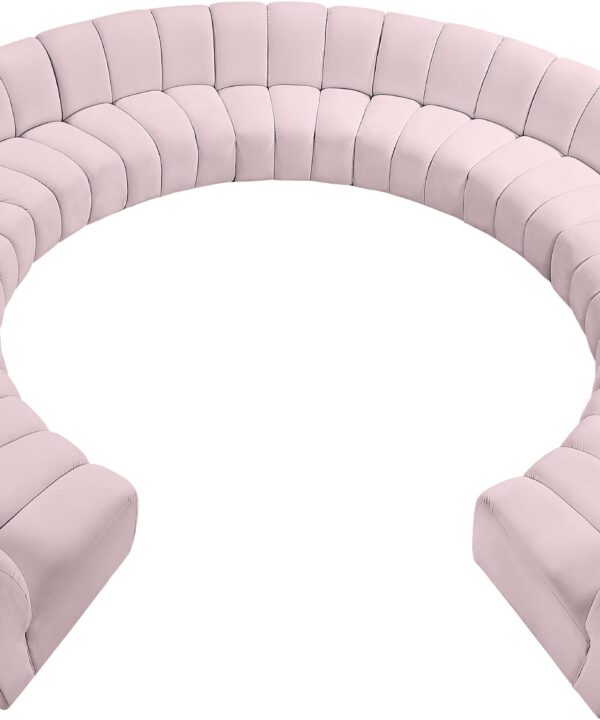 Infinity Pink Velvet 11pc. Modular Sectional - Luxe Home Furnishings (Jersey City, NJ)