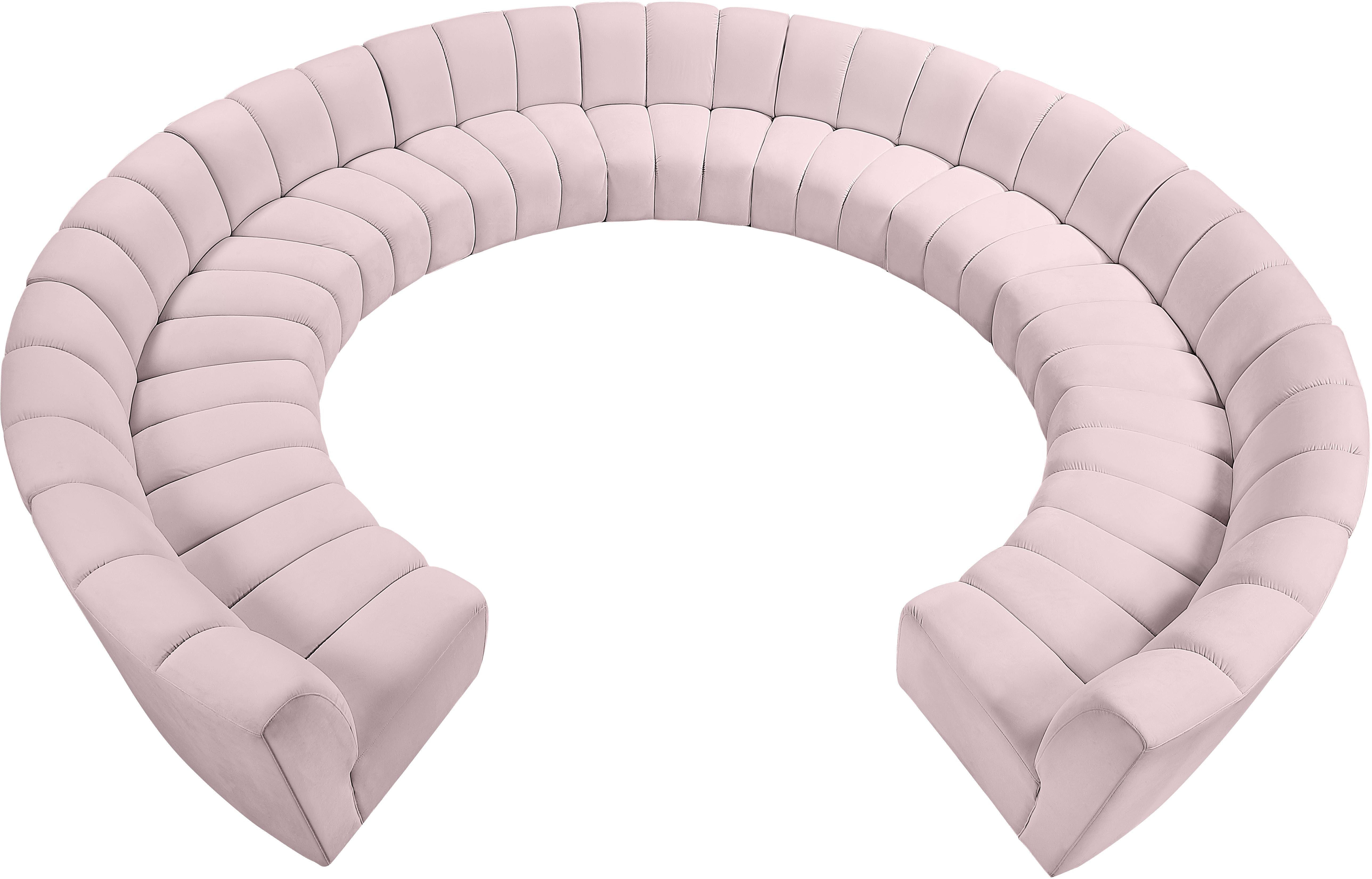 Infinity Pink Velvet 11pc. Modular Sectional - Luxe Home Furnishings (Jersey City, NJ)