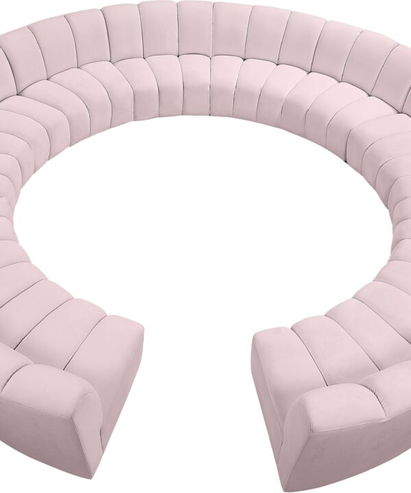 Infinity Pink Velvet 12pc. Modular Sectional - Luxe Home Furnishings (Jersey City, NJ)