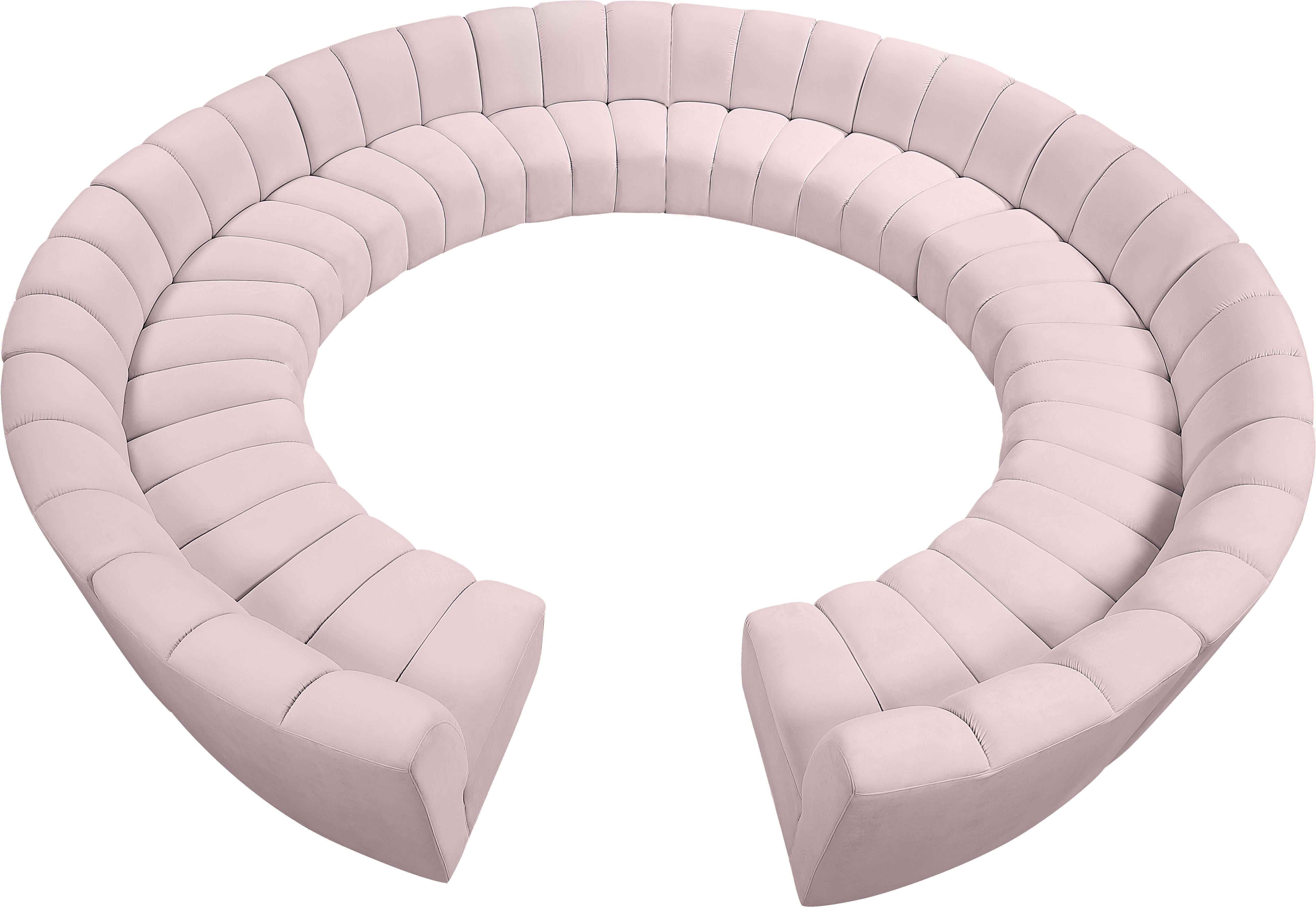 Infinity Pink Velvet 12pc. Modular Sectional - Luxe Home Furnishings (Jersey City, NJ)
