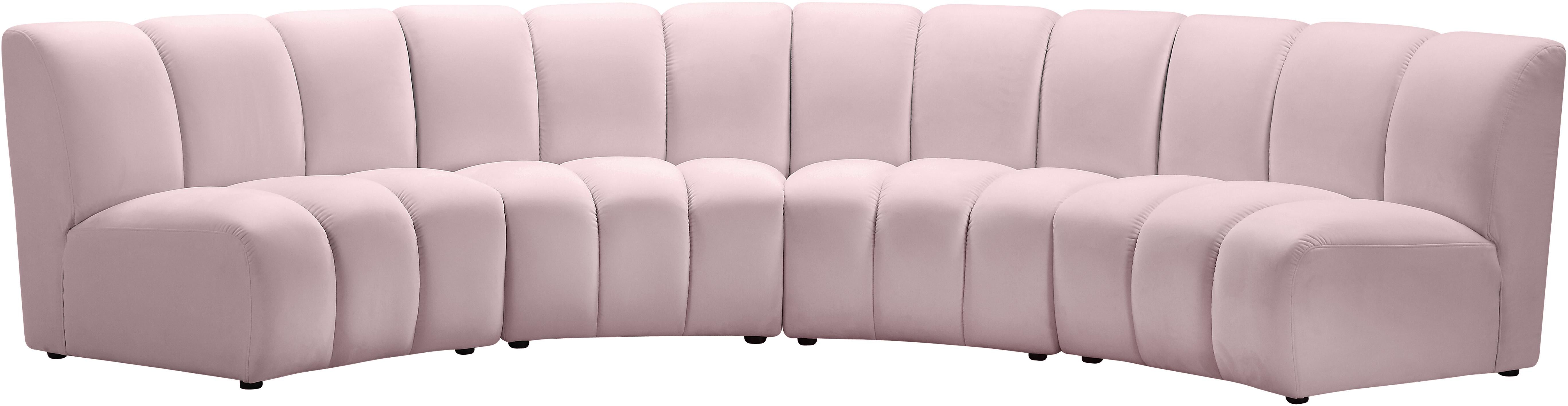 Infinity Pink Velvet 4pc. Modular Sectional - Luxe Home Furnishings (Jersey City, NJ)