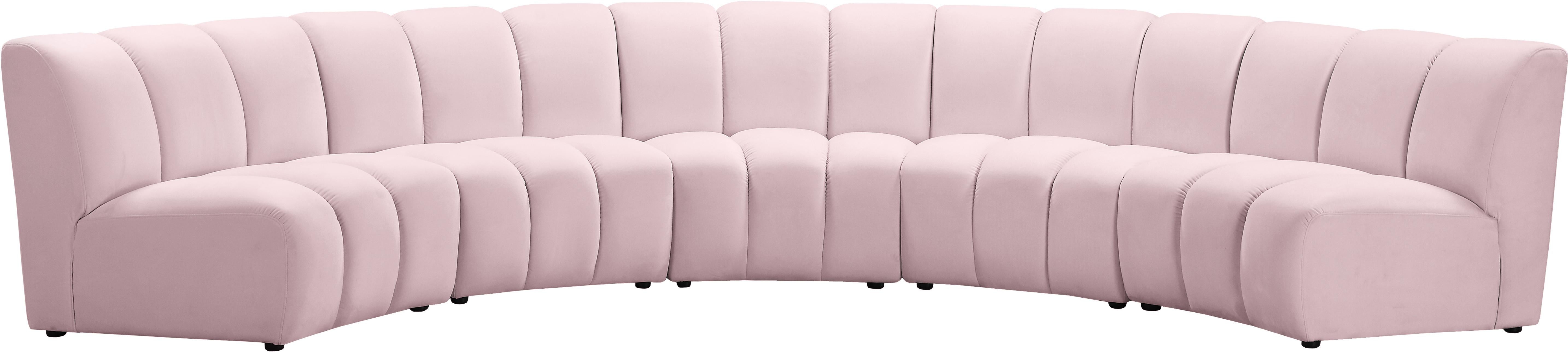 Infinity Pink Velvet 5pc. Modular Sectional - Luxe Home Furnishings (Jersey City, NJ)