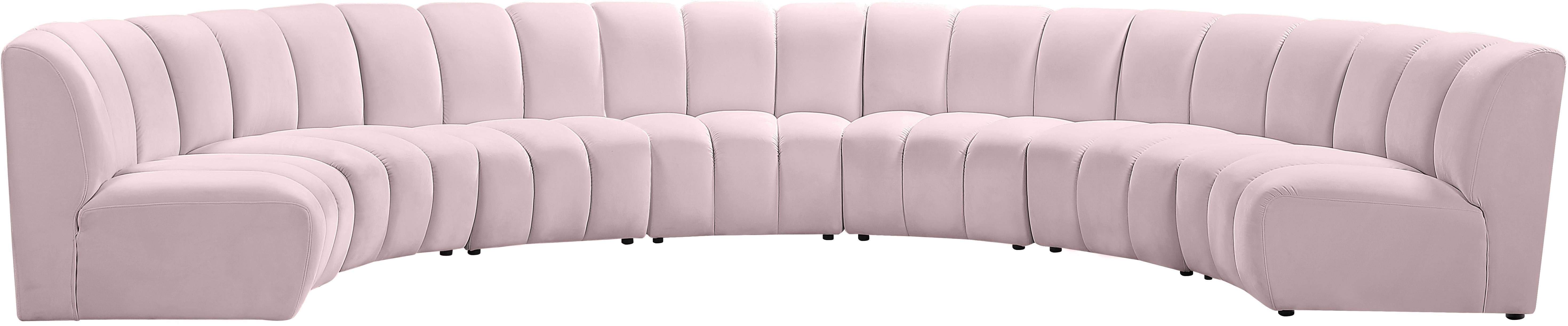 Infinity Pink Velvet 7pc. Modular Sectional - Luxe Home Furnishings (Jersey City, NJ)