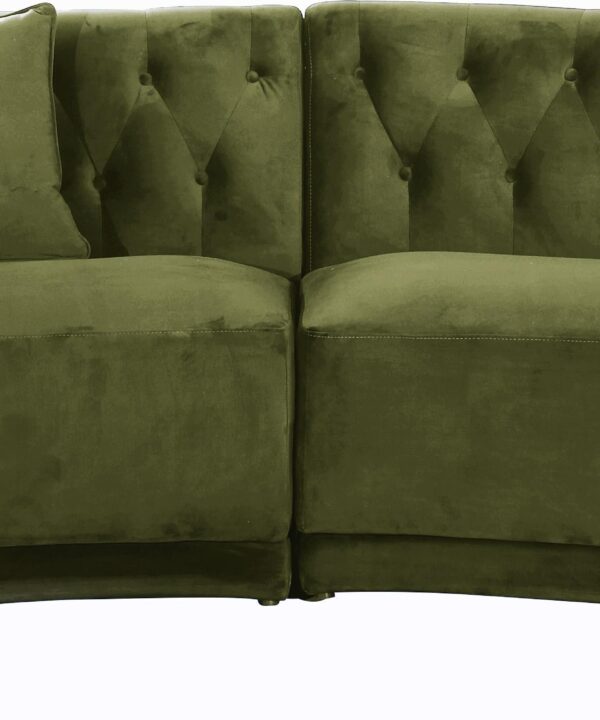 Kenzi Olive Velvet 2pc. Sectional - Luxe Home Furnishings (Jersey City, NJ)