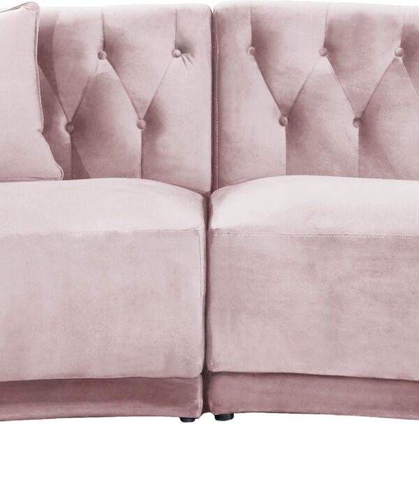 Kenzi Pink Velvet 2pc. Sectional - Luxe Home Furnishings (Jersey City, NJ)