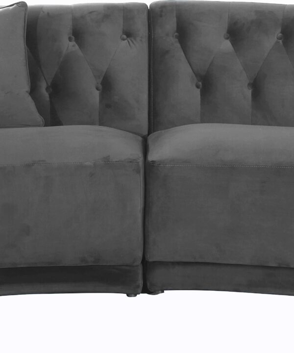 Kenzi Grey Velvet 2pc. Sectional - Luxe Home Furnishings (Jersey City, NJ)