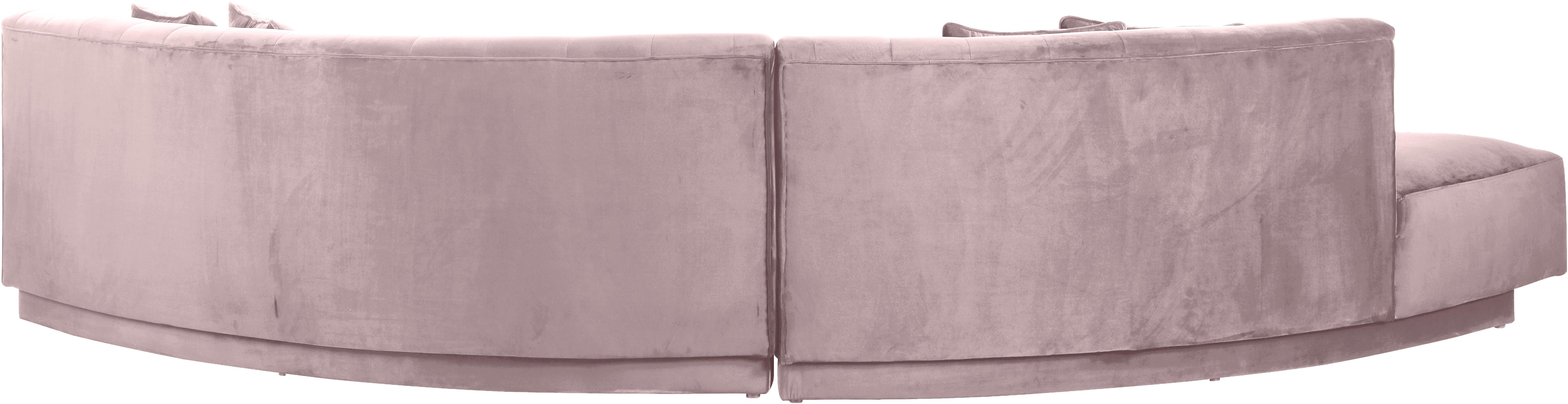 Kenzi Pink Velvet 2pc. Sectional - Luxe Home Furnishings (Jersey City, NJ)