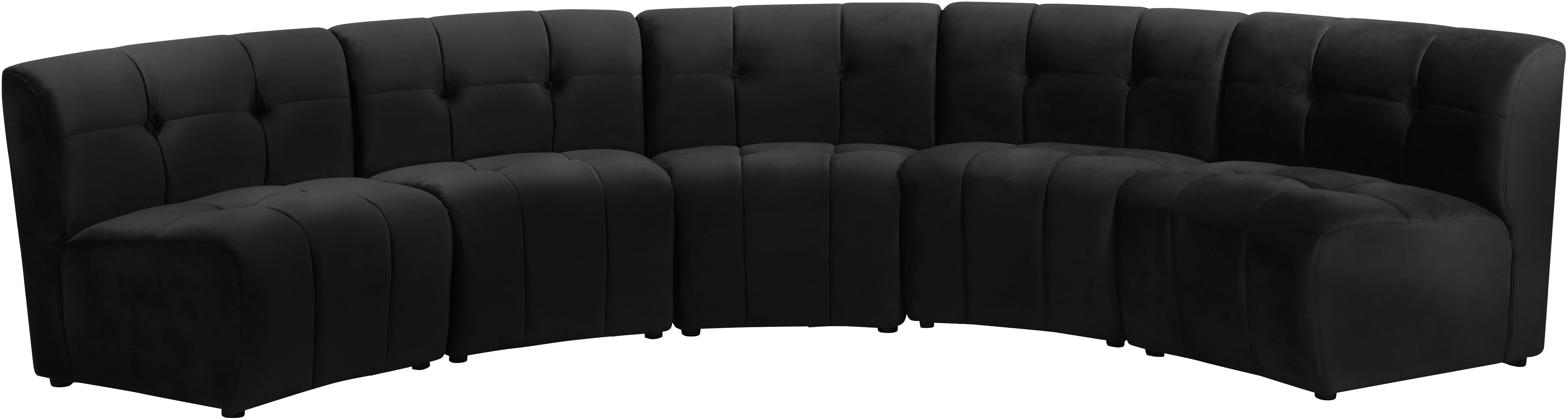 Limitless Black Velvet 5pc. Modular Sectional - Luxe Home Furnishings (Jersey City, NJ)