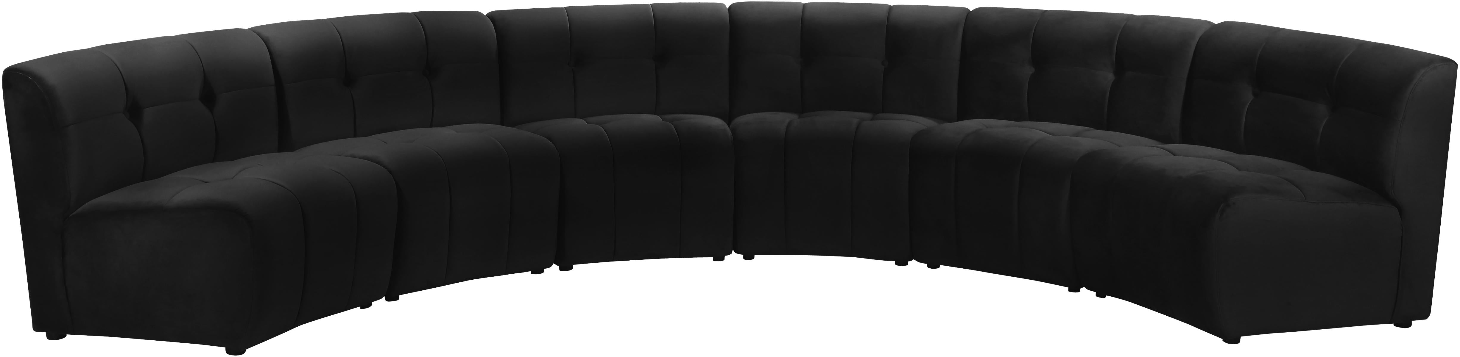 Limitless Black Velvet 6pc. Modular Sectional - Luxe Home Furnishings (Jersey City, NJ)