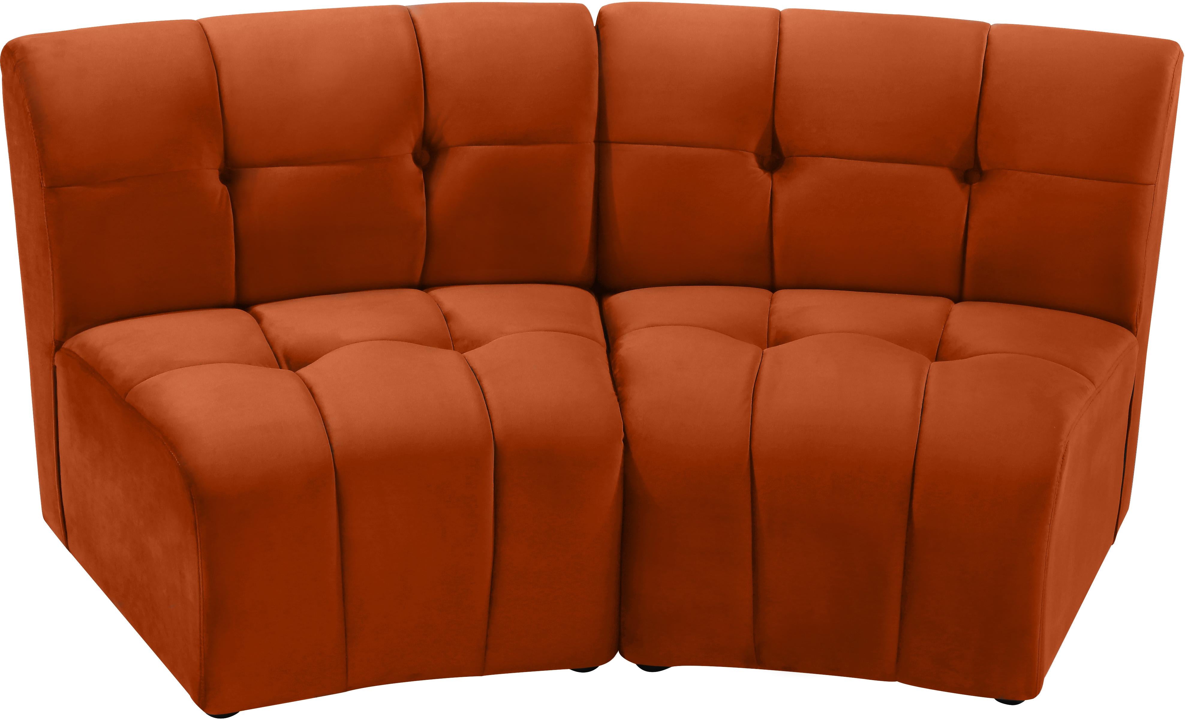 Limitless Cognac Velvet 2pc. Modular Sectional - Luxe Home Furnishings (Jersey City, NJ)