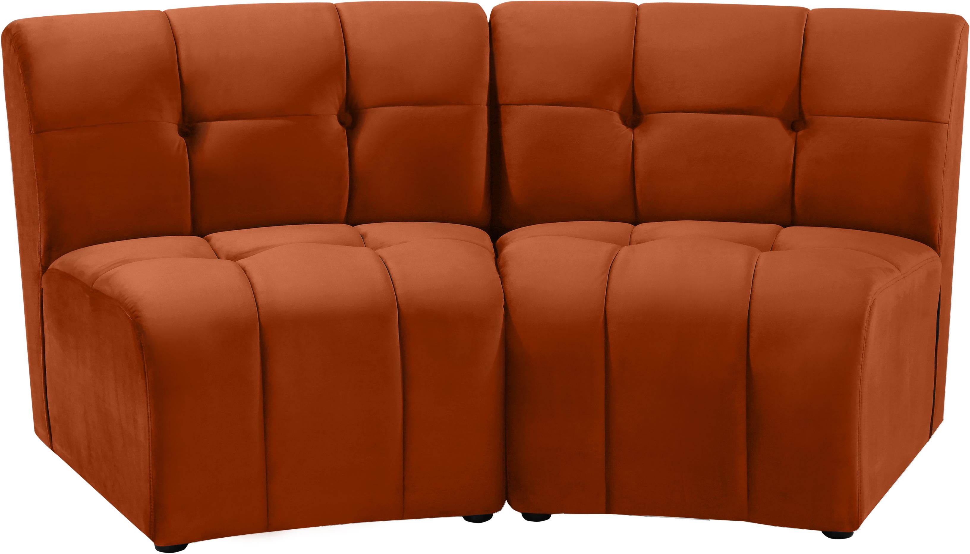 Limitless Cognac Velvet 2pc. Modular Sectional - Luxe Home Furnishings (Jersey City, NJ)