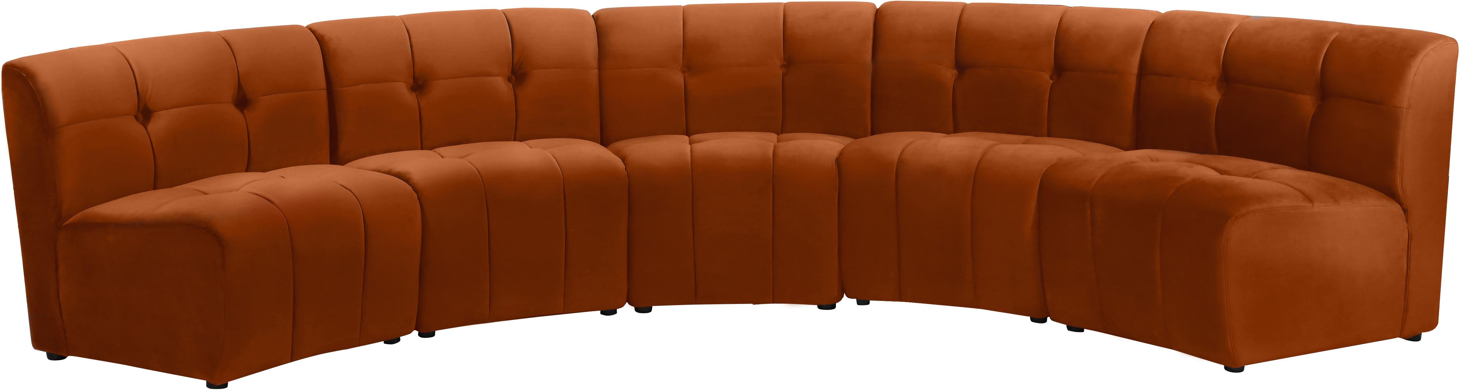 Limitless Cognac Velvet 5pc. Modular Sectional - Luxe Home Furnishings (Jersey City, NJ)