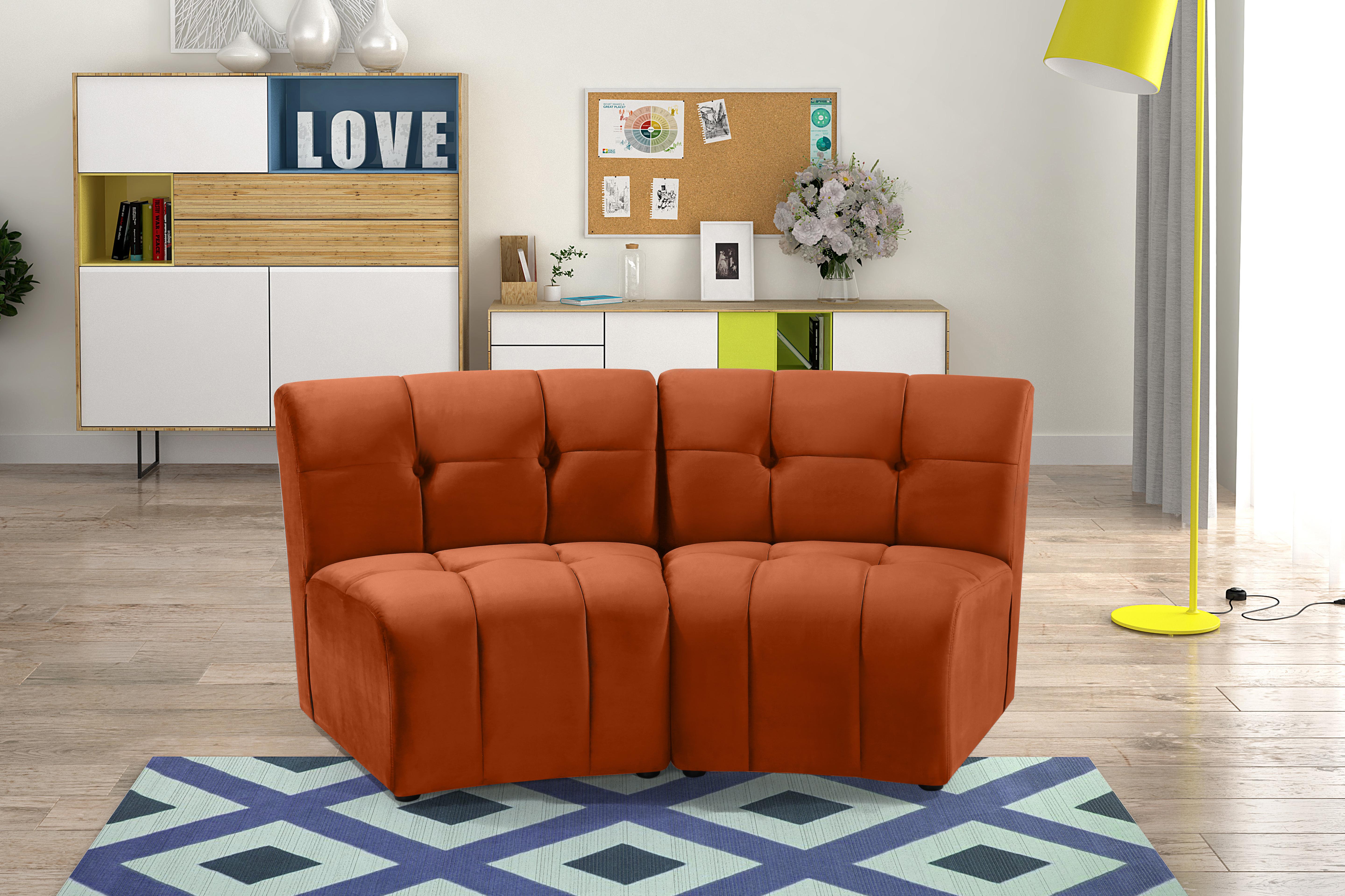 Limitless Cognac Velvet 2pc. Modular Sectional - Luxe Home Furnishings (Jersey City, NJ)