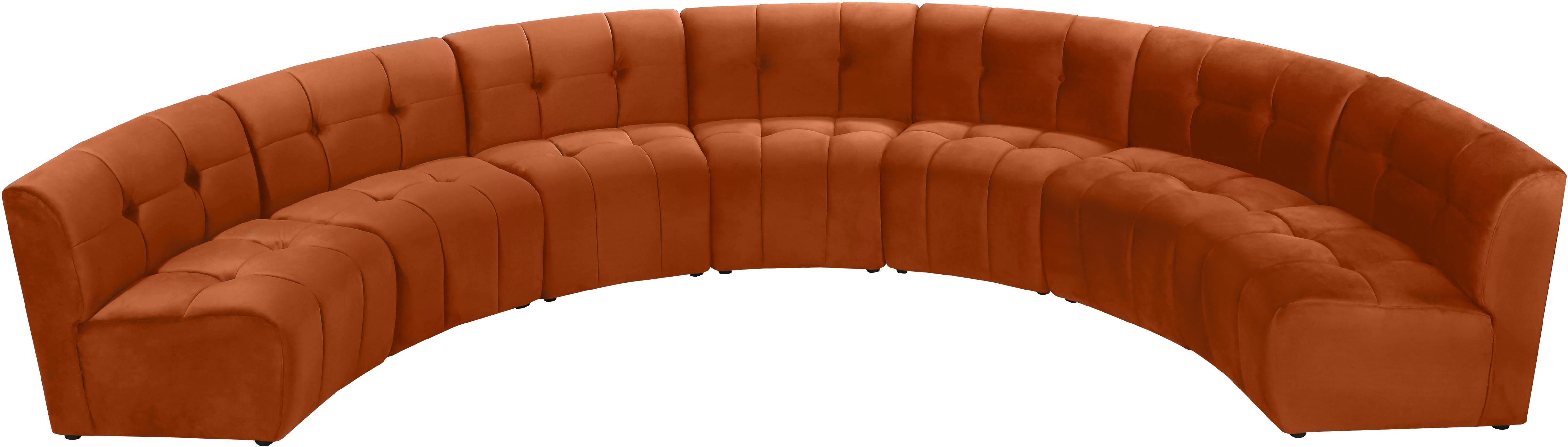 Limitless Cognac Velvet 7pc. Modular Sectional - Luxe Home Furnishings (Jersey City, NJ)
