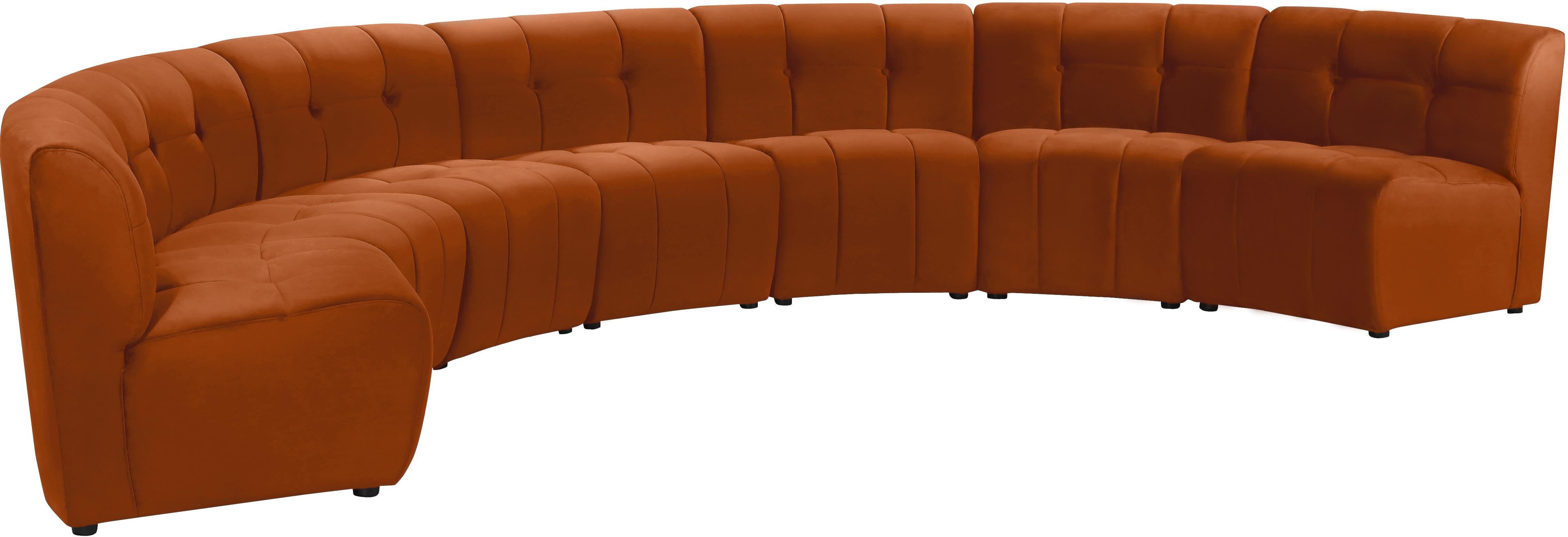 Limitless Cognac Velvet 7pc. Modular Sectional - Luxe Home Furnishings (Jersey City, NJ)