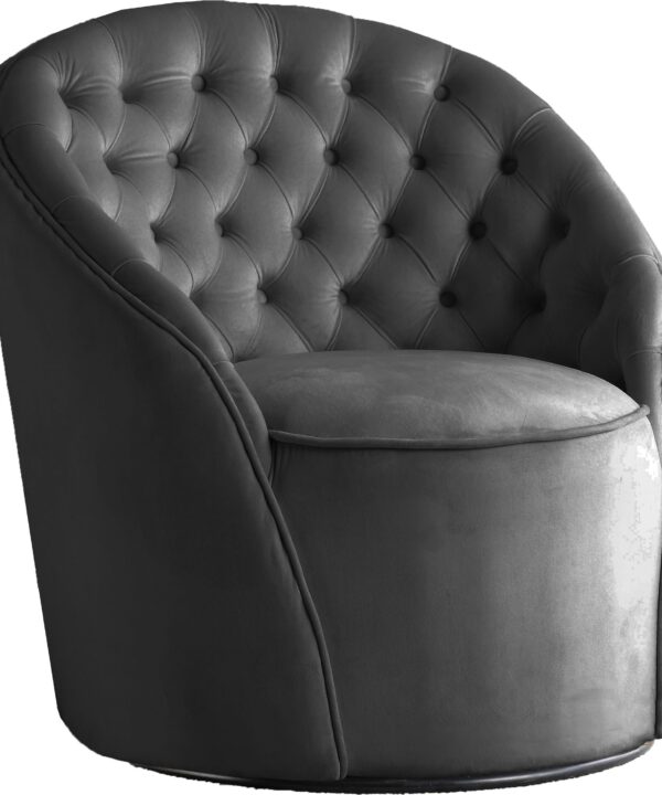 Alessio Grey Velvet Accent Chair - Luxe Home Furnishings (Jersey City, NJ)