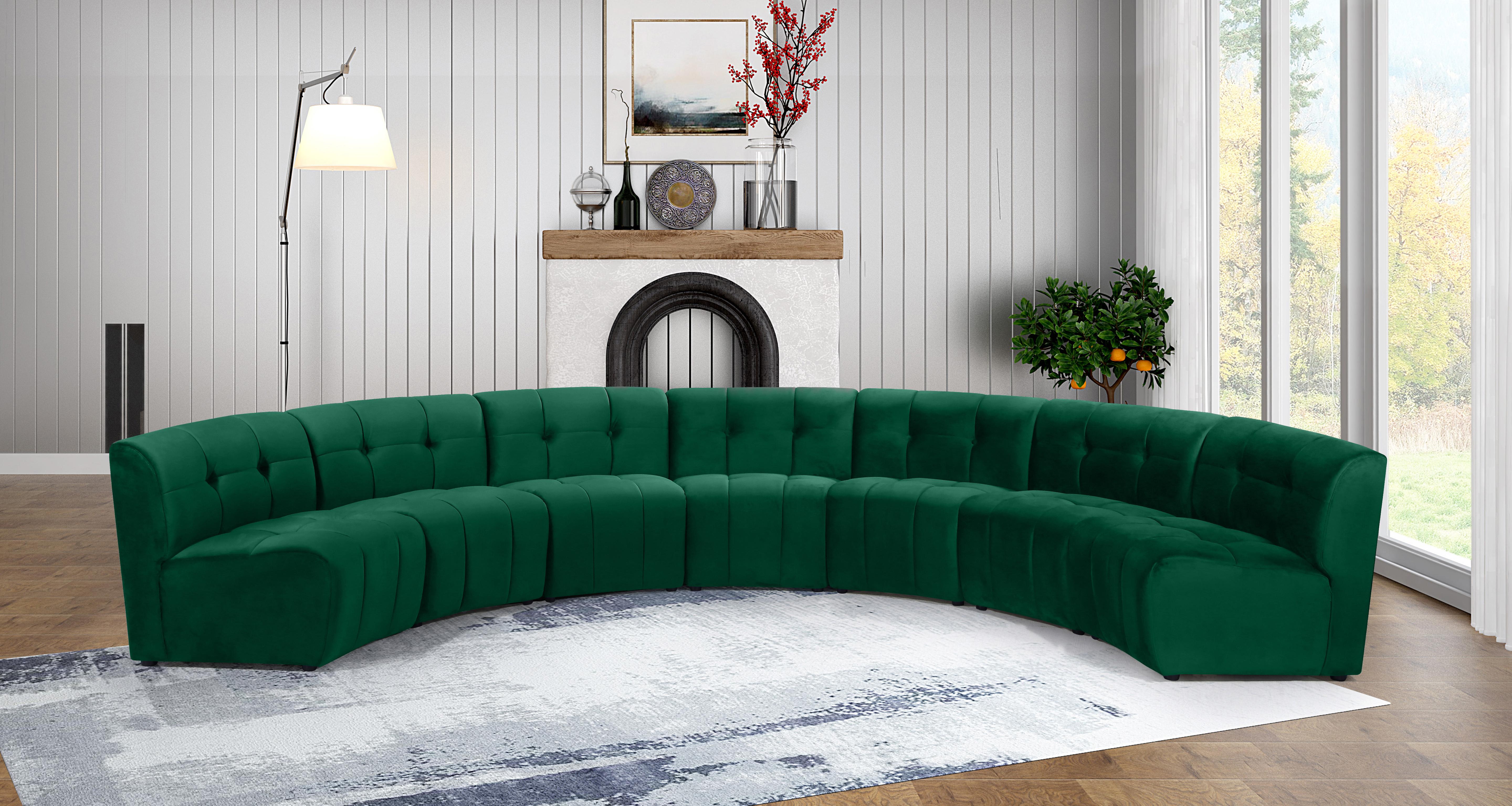 Limitless Green Velvet 7pc. Modular Sectional - Luxe Home Furnishings (Jersey City, NJ)