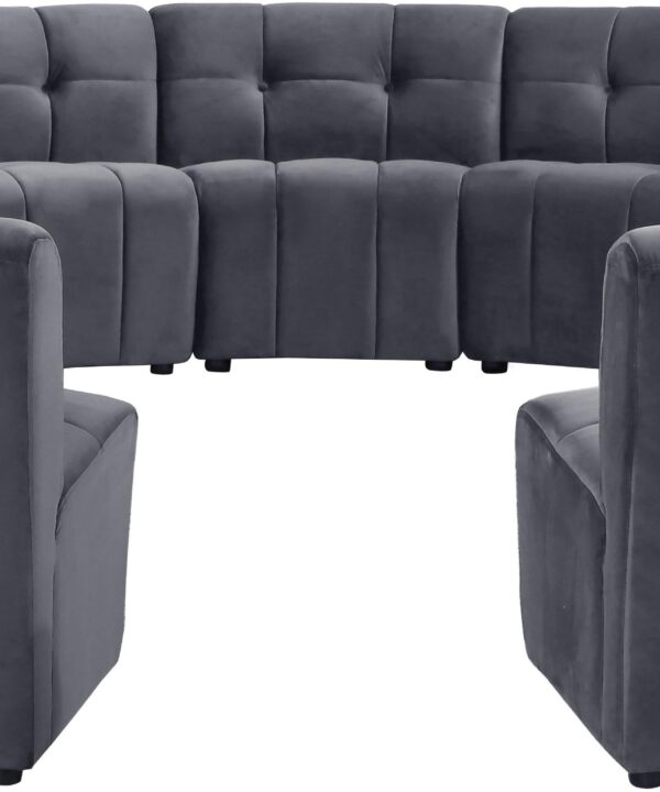 Limitless Grey Velvet 15pc. Modular Sectional - Luxe Home Furnishings (Jersey City, NJ)