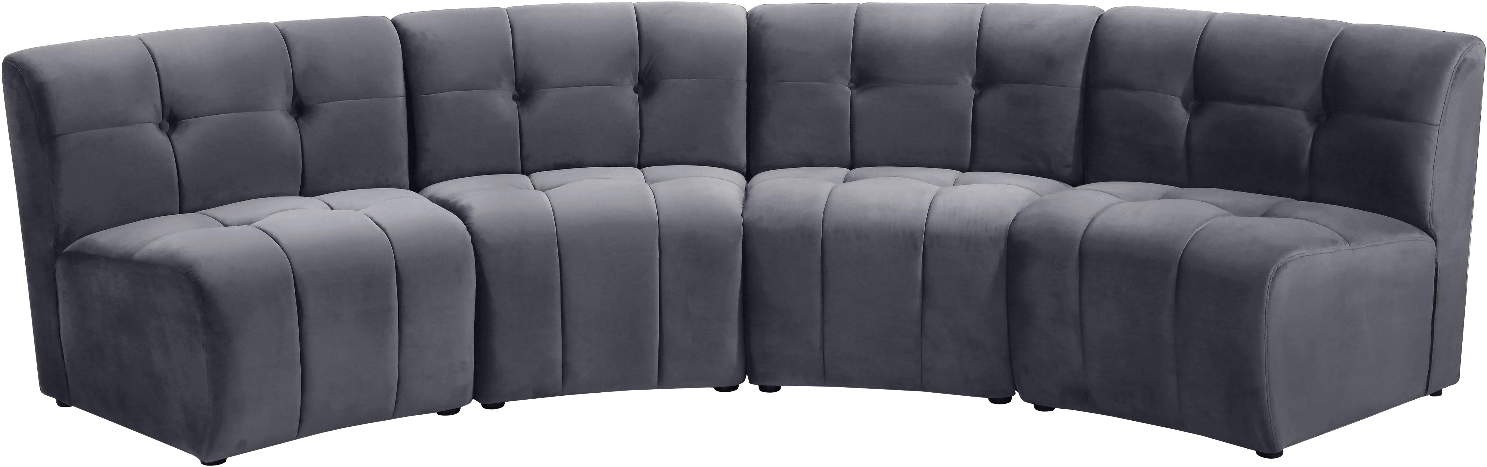 Limitless Grey Velvet 4pc. Modular Sectional - Luxe Home Furnishings (Jersey City, NJ)