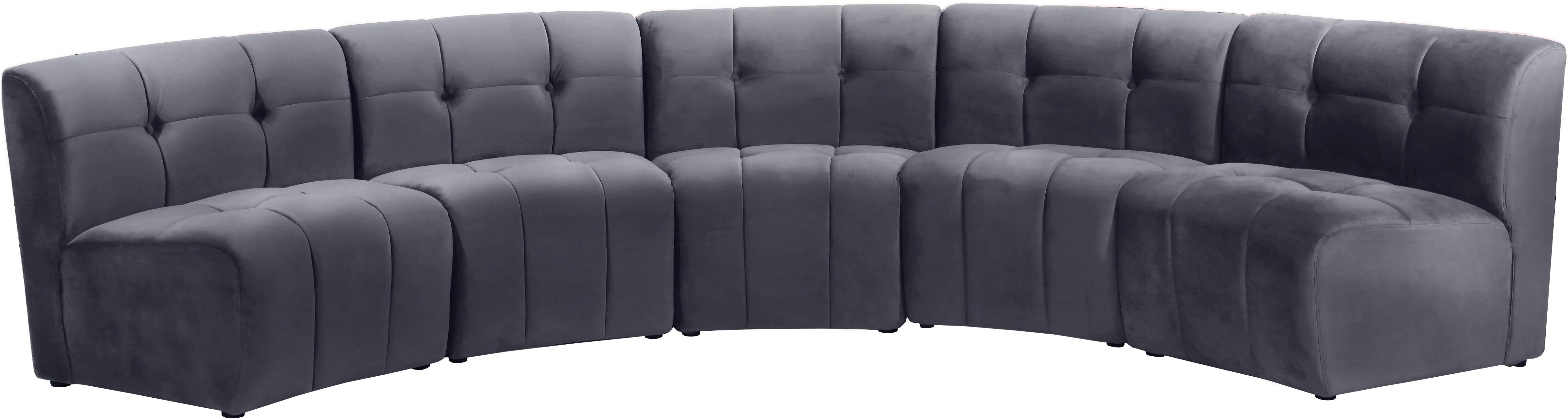 Limitless Grey Velvet 5pc. Modular Sectional - Luxe Home Furnishings (Jersey City, NJ)