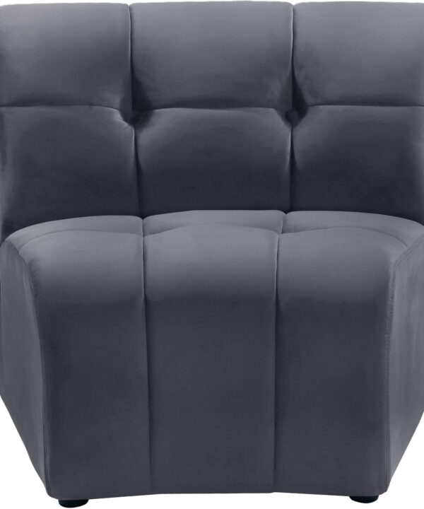 Limitless Grey Velvet Modular Chair - Luxe Home Furnishings (Jersey City, NJ)