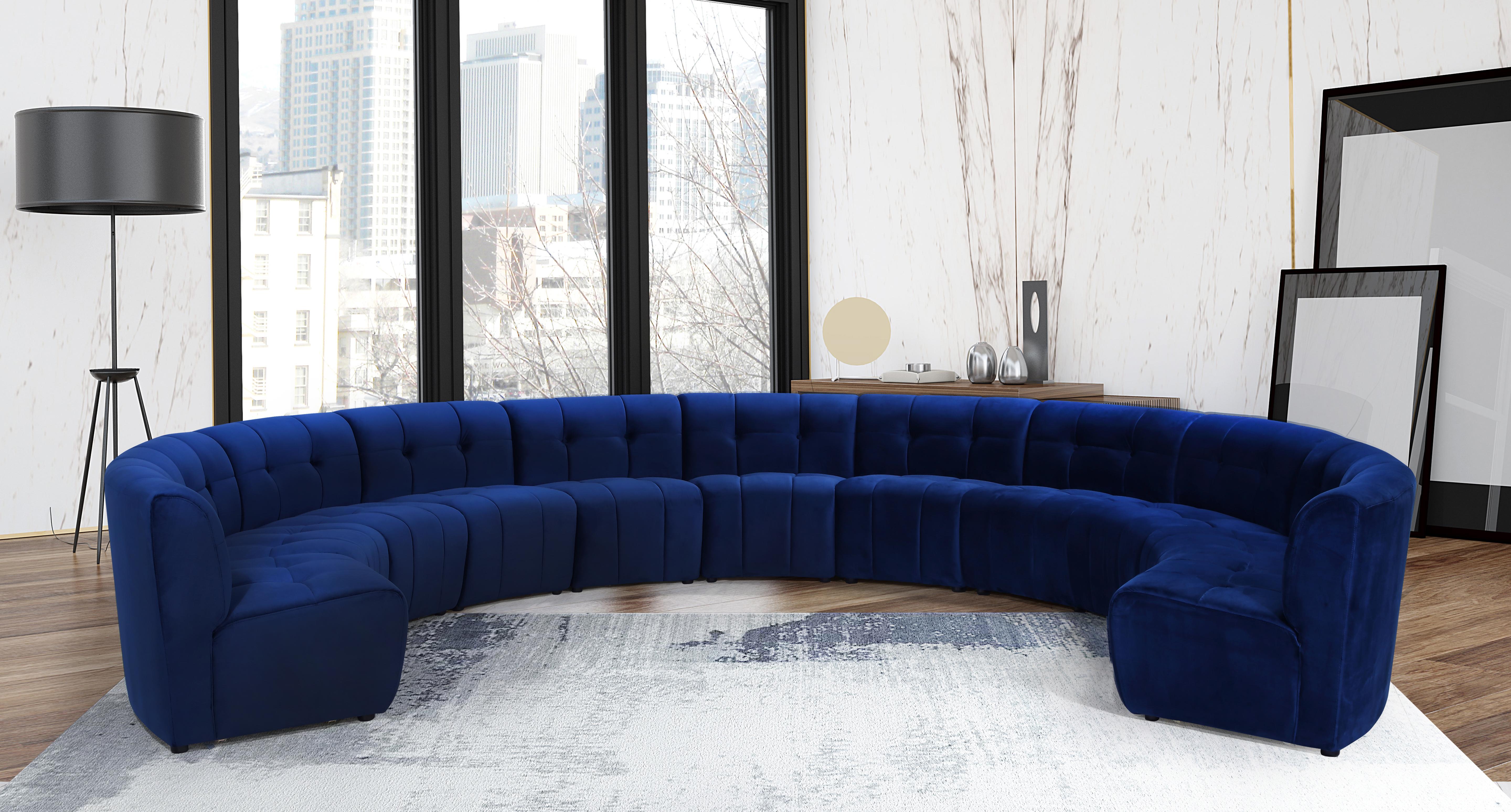 Limitless Navy Velvet 11pc. Modular Sectional - Luxe Home Furnishings (Jersey City, NJ)