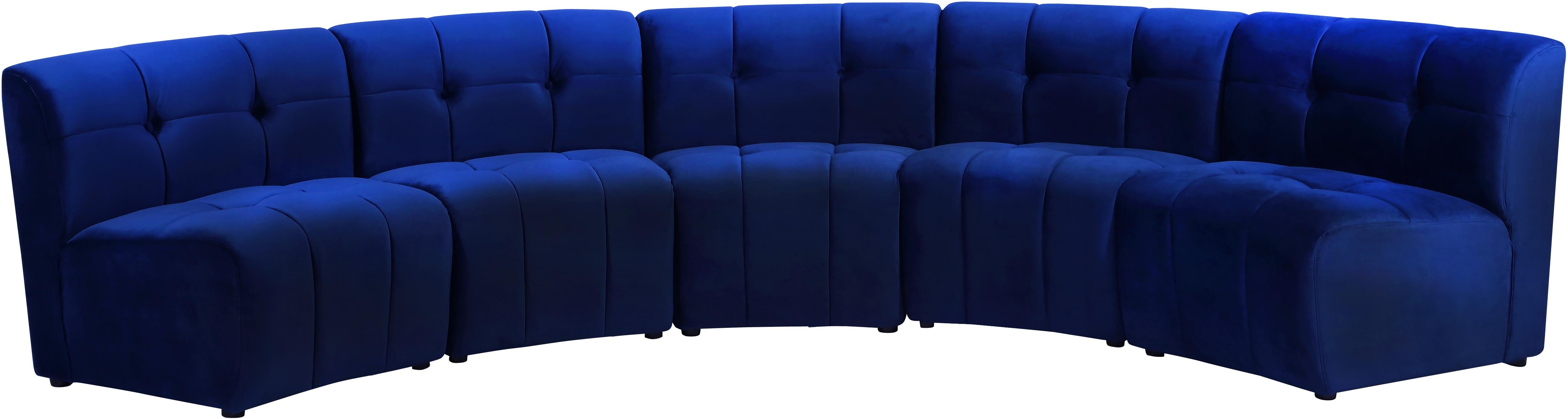 Limitless Navy Velvet 5pc. Modular Sectional - Luxe Home Furnishings (Jersey City, NJ)