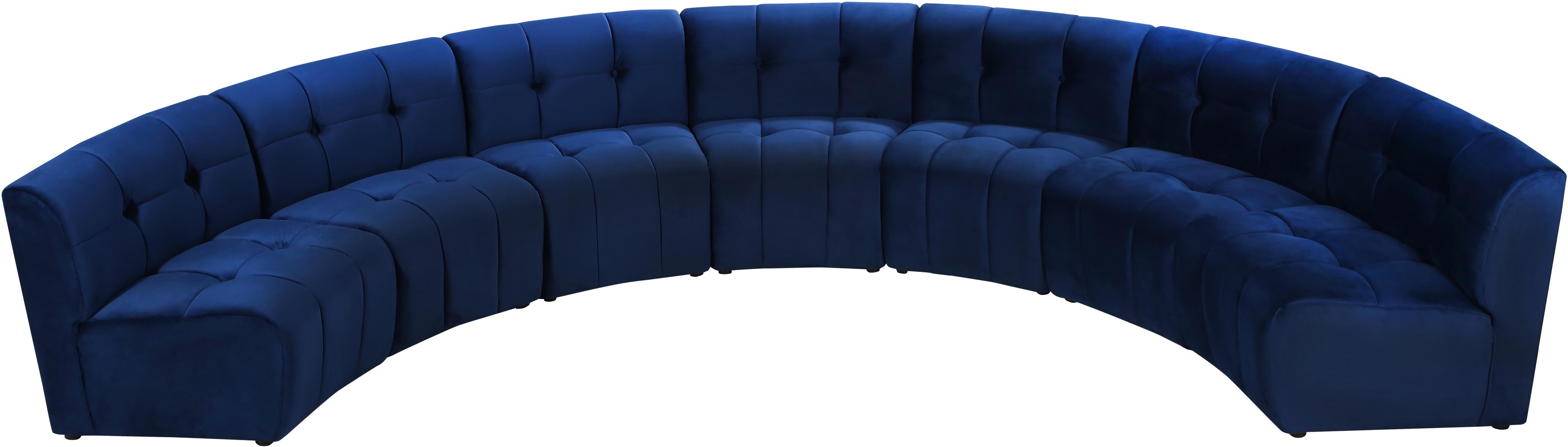 Limitless Navy Velvet 7pc. Modular Sectional - Luxe Home Furnishings (Jersey City, NJ)