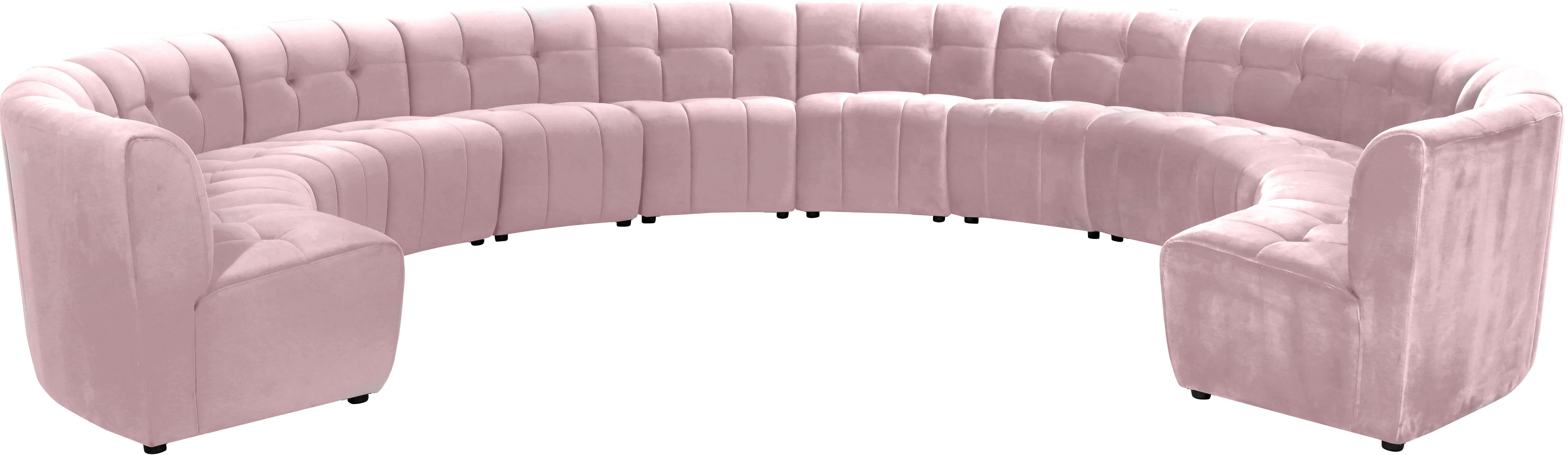 Limitless Pink Velvet 12pc. Modular Sectional - Luxe Home Furnishings (Jersey City, NJ)