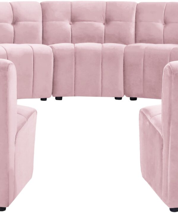 Limitless Pink Velvet 15pc. Modular Sectional - Luxe Home Furnishings (Jersey City, NJ)