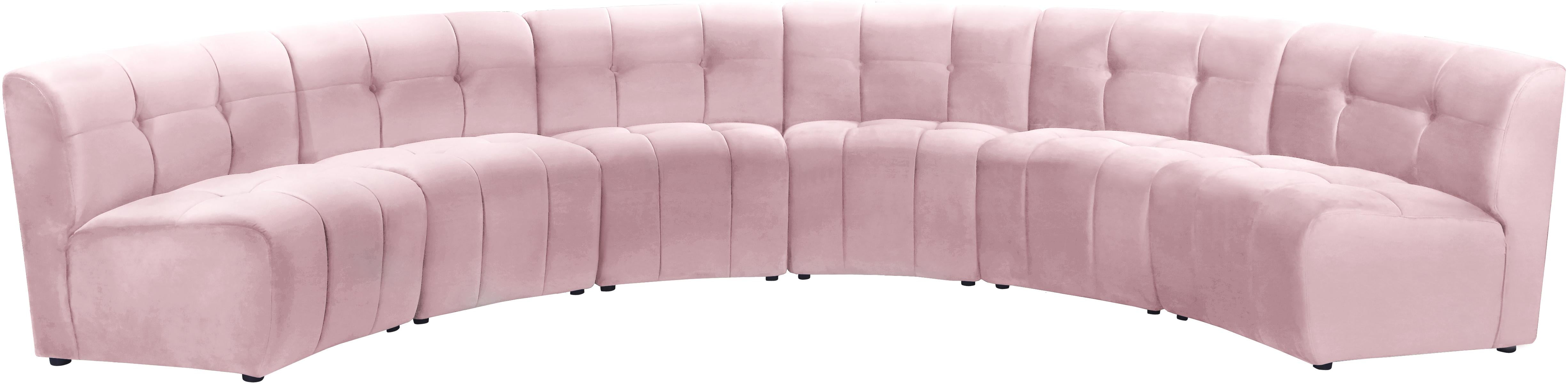 Limitless Pink Velvet 6pc. Modular Sectional - Luxe Home Furnishings (Jersey City, NJ)