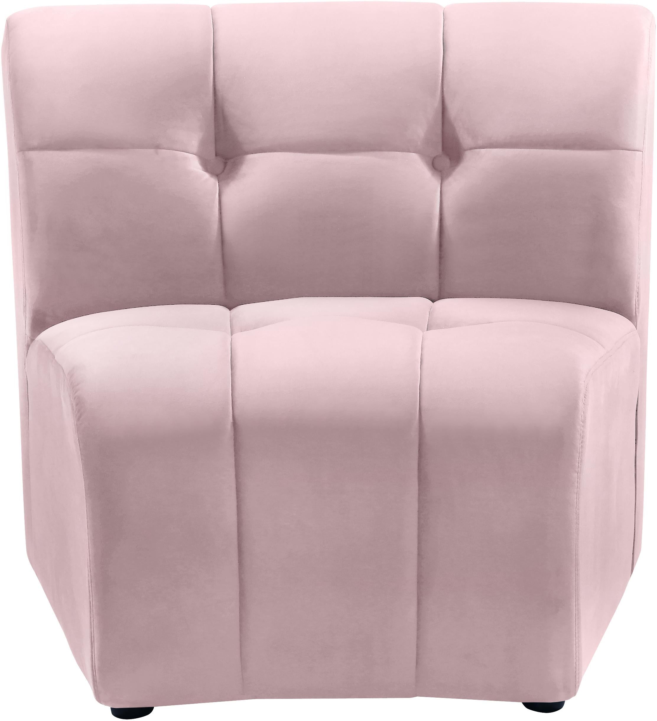 Limitless Pink Velvet Modular Chair - Luxe Home Furnishings (Jersey City, NJ)