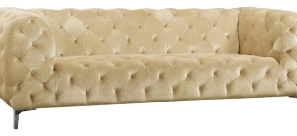 Mercer Beige Velvet Sofa - Luxe Home Furnishings (Jersey City, NJ)