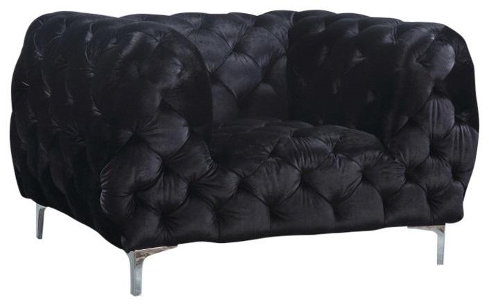 Mercer Black Velvet Chair - Luxe Home Furnishings (Jersey City, NJ)