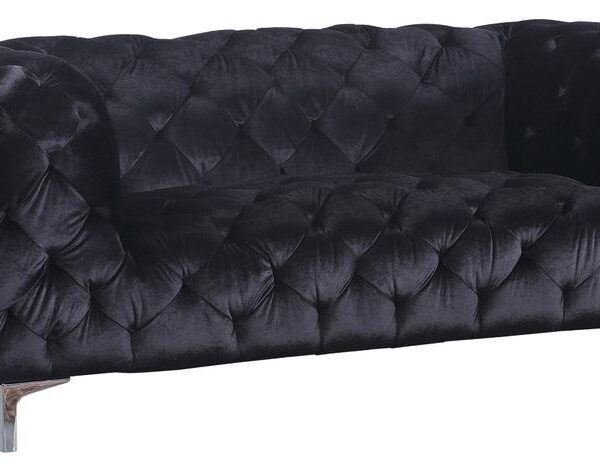 Mercer Black Velvet Loveseat - Luxe Home Furnishings (Jersey City, NJ)