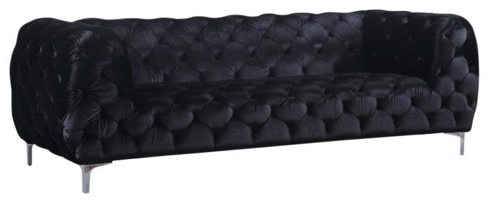 Mercer Black Velvet Sofa - Luxe Home Furnishings (Jersey City, NJ)