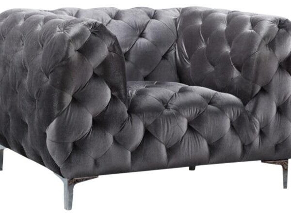 Mercer Grey Velvet Chair - Luxe Home Furnishings (Jersey City, NJ)