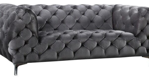 Mercer Grey Velvet Loveseat - Luxe Home Furnishings (Jersey City, NJ)